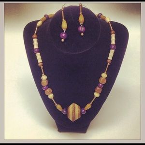 Original, handmade necklace and earring set